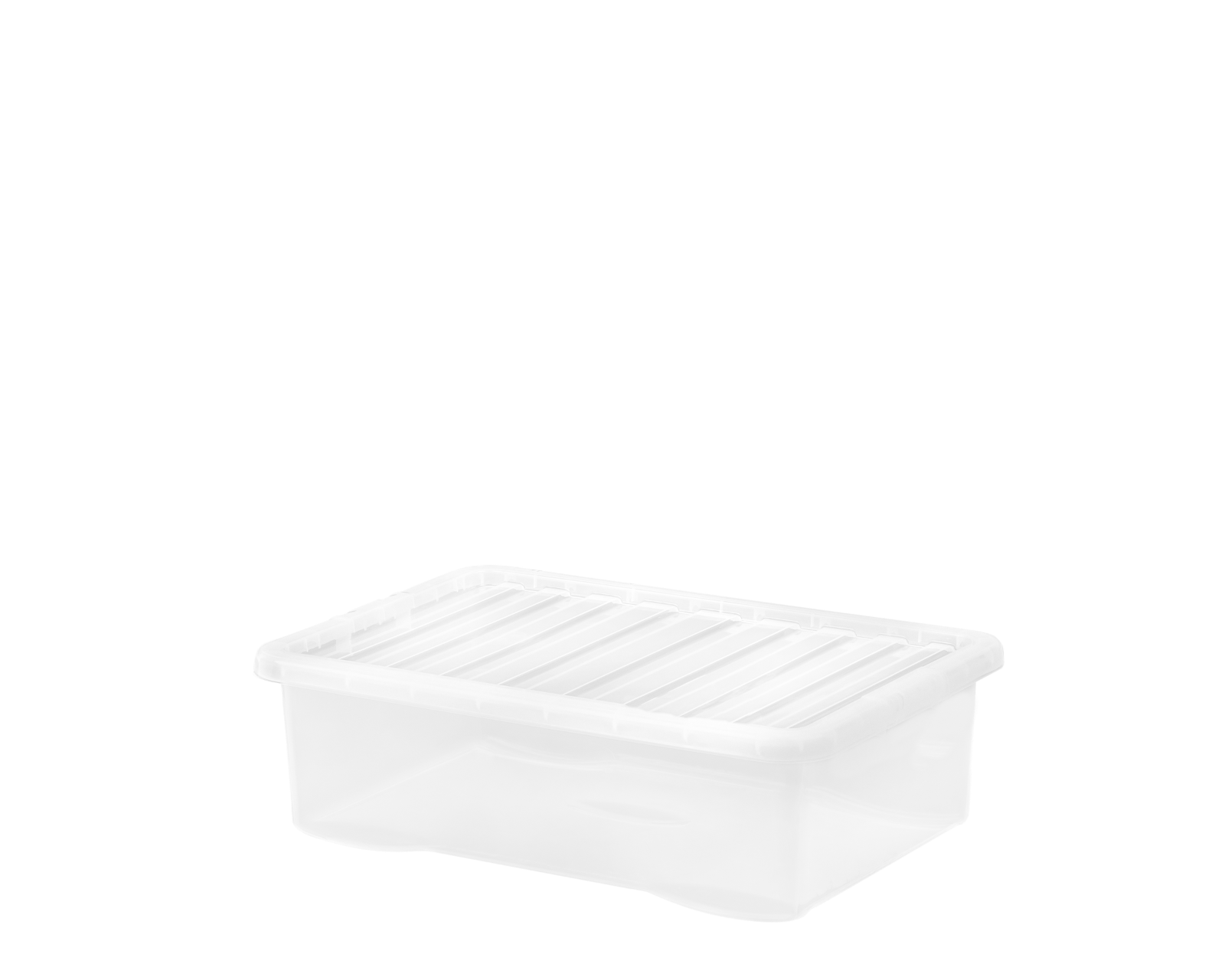 24L 110L Heavy Duty Recycled Plastic Black / Crystal Stackable