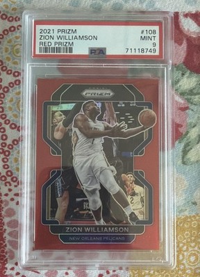 2021-22 Panini Prizm - Zion Williamson #108 Red Prizm /299 PSA 9