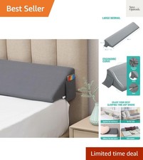 Queen Bed Wedge Pillow - Headboard Gap Filler, 60"x10"x6" - Gray Comfort