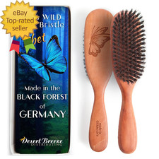 100 Wild Boar Bristle Hairbrush for Natural Healthy Hair the Tibet Brush Medium