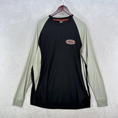 Harley-Davidson Shirt Mens XL Black H-D Performance Raglan Long Sleeve Pocket