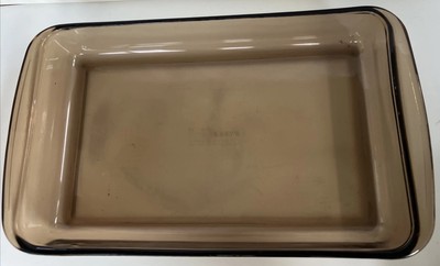 Pyrex Corning Baking Casserole Dish #232 Brown Amber Glass 28x18x4cm Vintage