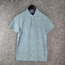 Tommy Hilfiger Shirt Mens Small Blue Polo Short Sleeve Collared 13731