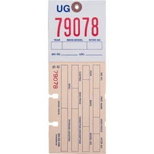 Brock 2-Part Notched Inventory Tags Polyart-Manila 8 1/4 By 3 Inch Box Of 1000