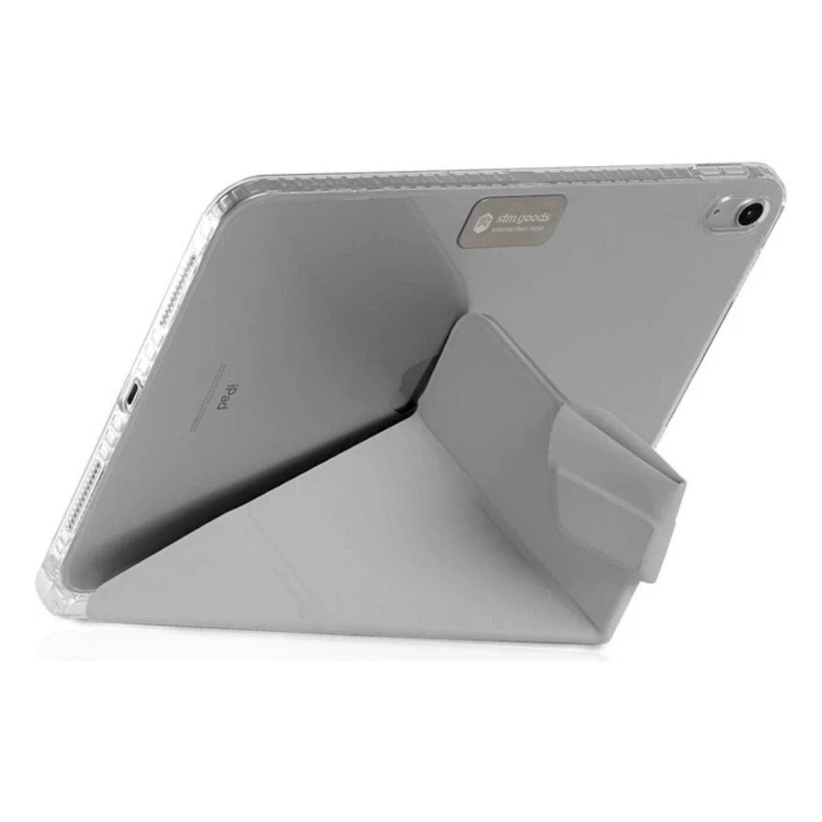Étui de protection iPad 10.9 antichoc : folio STM gris multi-angles