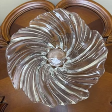 Elegant 11” Clear Swirl Art Glass Centerpiece Bowl – Modern Crystal Style