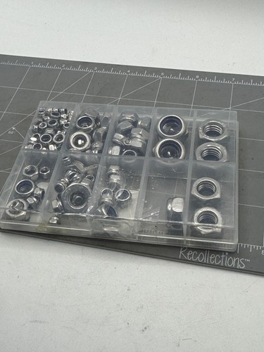 Lock Nut Assortment Kit Nylon Insert Mixed Sizes Hex Nyloc Stainless Steel