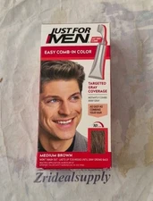 Just For MEN Touch of Gray Hair Color A35 Medium Brown