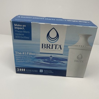 BRITA Water Filter Pitcher Replacement Filters 3 Count Pack Genuine Sealed New