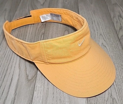 Y2K Nike Just Do It Swoosh Visor Hat Strapback Orange Embroidered Golf Tennis