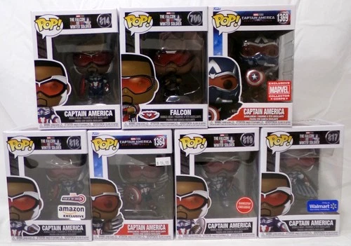 Funko Pop! MCU Sam Wilson Captain America Lot of 7 Marvel Brave New World