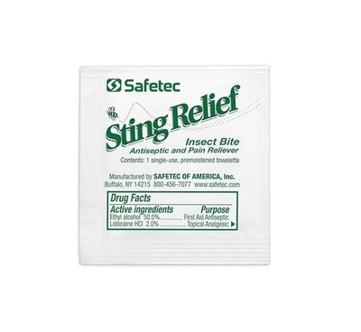 Safetec Insect Sting Relief Wipes, 52013 (48 Wipes Each)