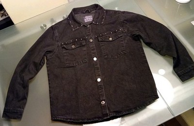 Denim Co. Jacke Gr S Jeansjacke Niete Bluse Jeanshemd Neu