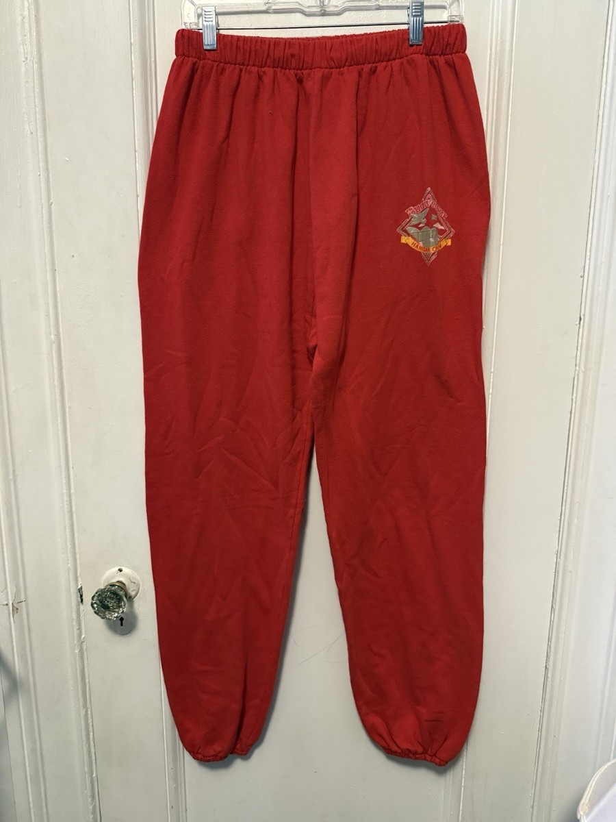 Vintage Budweiser Hangar Crew Cotton Red Jogger Drawstring Sweatpants Size  L View 2