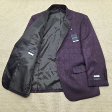NEW JOS A BANK Mens 42S Purple Satin Notch Lapel Tuxedo Jacket Single Button