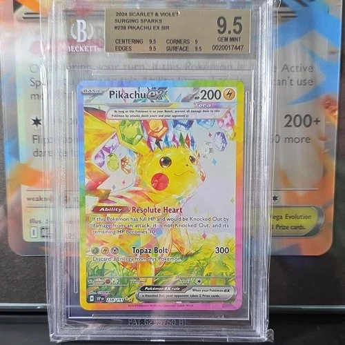 Pokémon Pikachu ex Full Art SIR Holo 238/191 Surging Sparks BGS 9.5