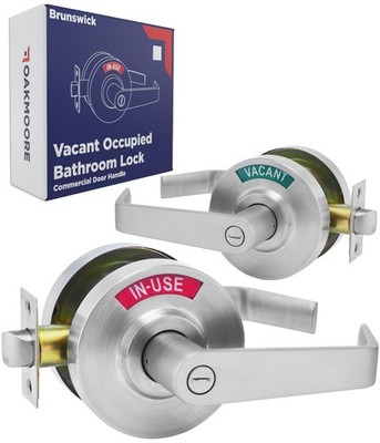 OAKMOORE Commercial Door Handle | Vacant Occupied & Silver 