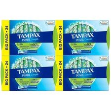 Image of 4 x 24 Tampax Pearl Compak Applicator Super Leak Comfort Protection Tampons