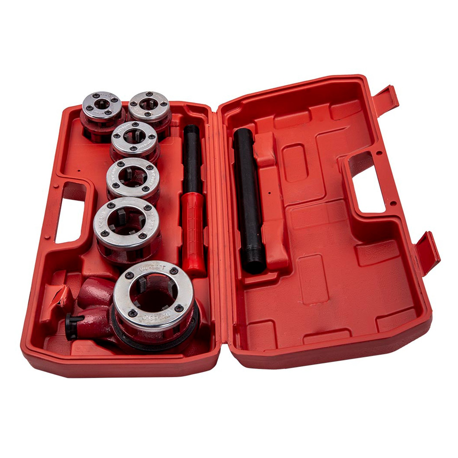 8x Pipe Threading Kit Bsp Thread Cutting Steel Threader Plumbers Kit
