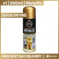 1 x 200ml Metallic Gold Spray Paint Interior & Exterior Spray Aerosol Can