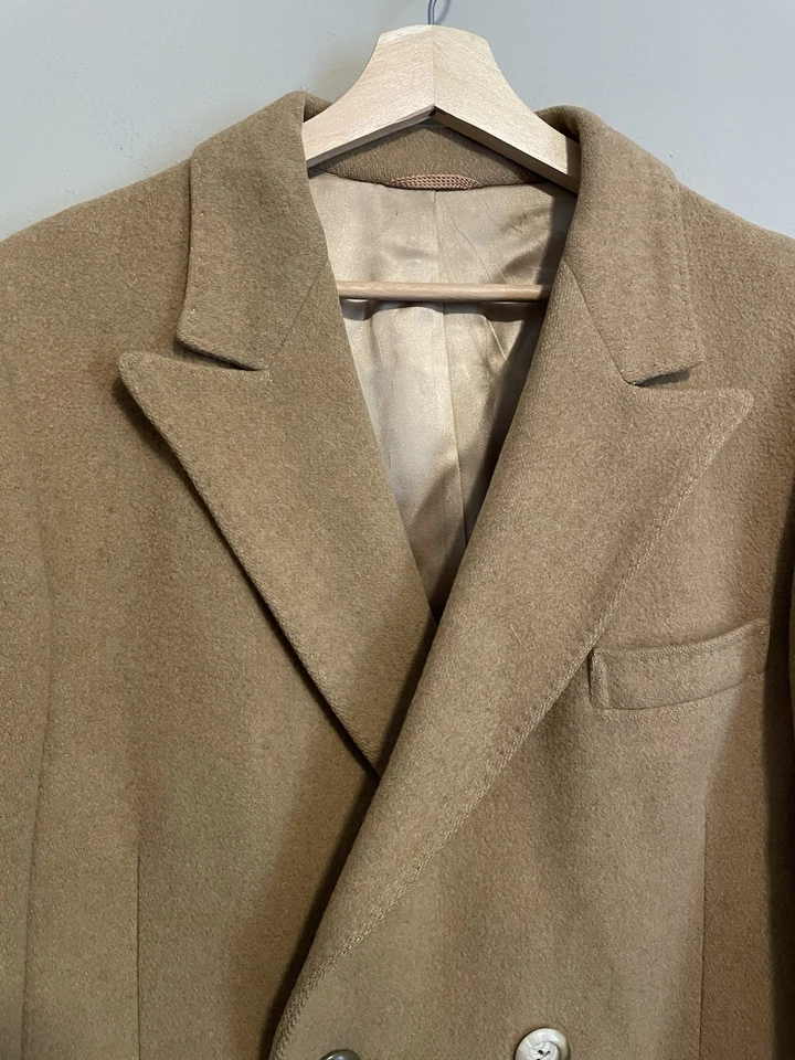 VNT Pendleton ~44R 100% Wool Trench OverCoat Camel Tan USA See Measurements - Image 3 of 4
