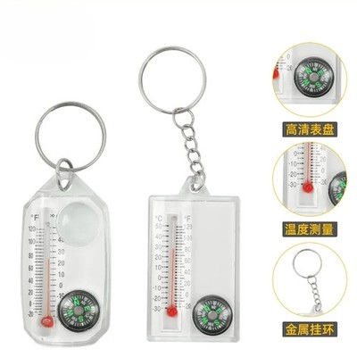 Outdoor Kompass Thermometer Schlüsselanhänger Wasserbeständig Kompaktes Werkzeug