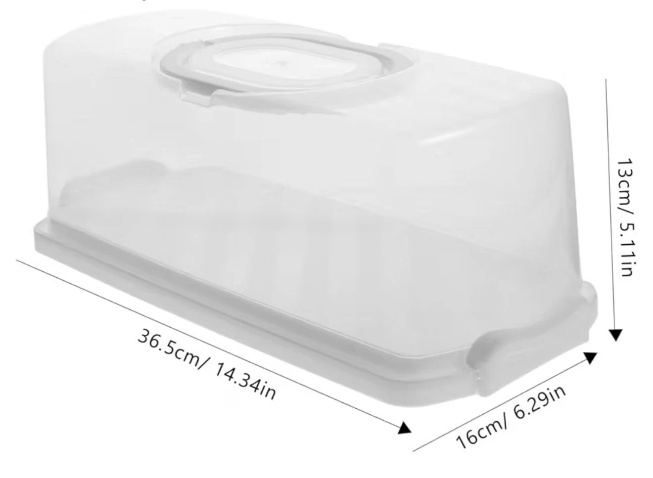 Plastic Loaf Cake Storage Container Bread Keeper Box with Lid Handle