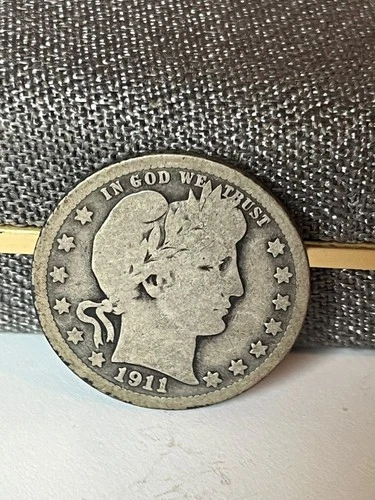 1911 P Barber Quarter Dollar, G+