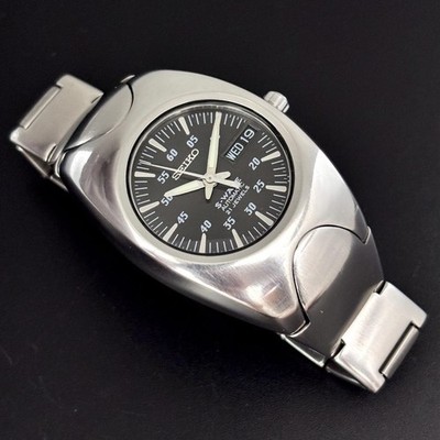 Vintage Seiko S-Wave Automatic SKX437 Charcoal Sunburst Japan Watch 7S26-0190