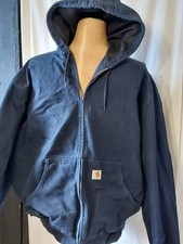 VTG Carhartt J131 DNY Union Made In USA Waffle Lined Hooded Coat 2XL Tall