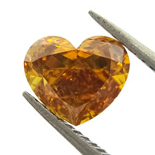 GIA-Certified 1.01 ct Fancy Deep Orange-Yellow Heart Diamond SI2 – Natural Stone 1882.32 per carat