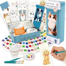 648 Color Blocks Watercolor Paint Set, 52-Bookmarks, 3 Brushes, Silicone Cup,...
