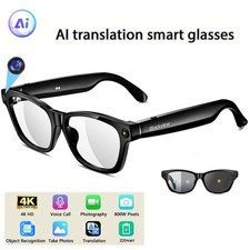 AI Smart Glasses Gradient Lenses Men Women With 8MP Camera 4K HD Video Recorde