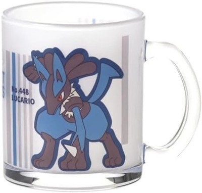 Pokemon Lucario Glass Cup Mug Approx. 320ml Pattern Made in Japan F/S w/Track#