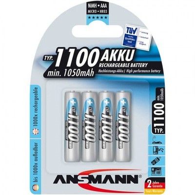 ANSMANN  5035232 NiMH-Akku Micro AAA, 1100mAh, 4er-Pack