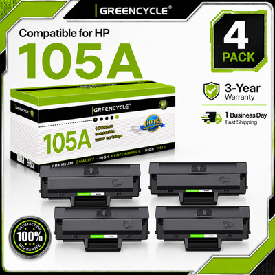 4PK Replacement for HP 105A W1105A Toner Cartridge to Laser MFP 135w 107a 107w