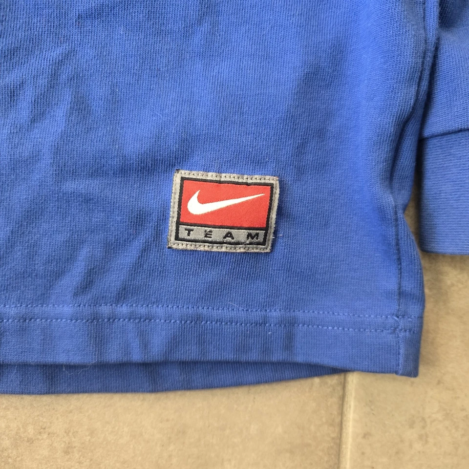 Винтажная 1999 Nike Франция FFR регби поло длинным рукавом рубашка Sz M Streetwear - Изображение 3 из 4