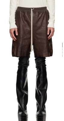 Rick Owens Brown Lamb Leather Boxer Shorts RU02C7397-LNV | eBay