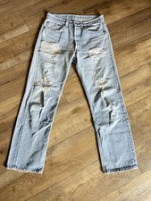 Levi's 501 80s Women's Jeans Blue Denim, Light Wash, Distressed Grunge Vintage