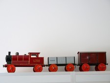 Bing 4210 Dampflok mit Wagen "Bodenläufer" Blech Spur 5 (Lot:8175)