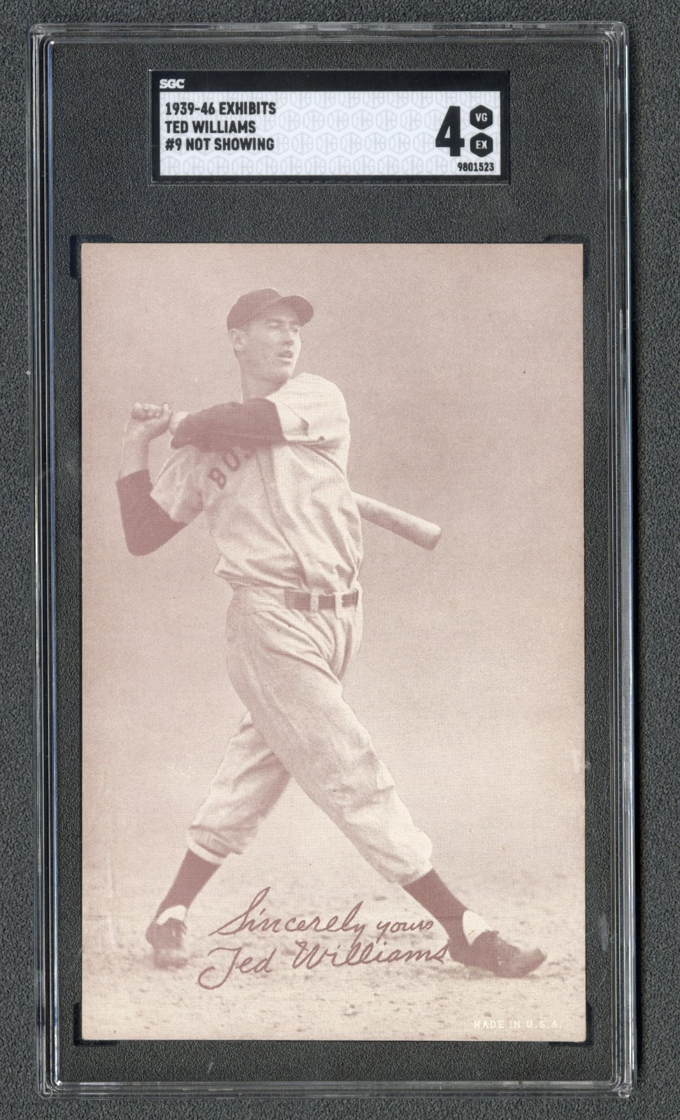1939-46 Exhibits Ted Williams #9 Not Showing SGC 4 Boston Red Sox HOF