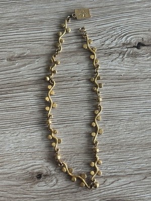 goldfarbene Halskette Florales Design/ Handmade/ Unbekannte Herkunft