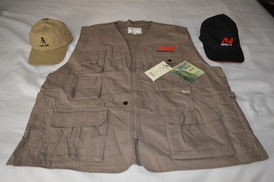 FOX FIRE ~ MINELAB DETECTORS ~ COILTEK COILS ~ KHAKI SAFARI VEST ~ XXL/1XB ~ NEW