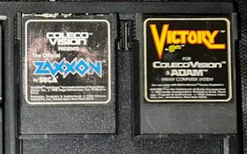 ColecoVision Console, Power Supply, RF Cable & Coaxial Converter, 2 Games TESTED