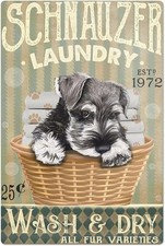 Schnauzer Tin Metal Signs Home D cor Laundry Bathroom Decor Bar Pub Garage