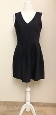 Enfocus Studio Sleeveless Navy Blue Textured Chevron Short Navy Dress Size 8