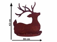 Dekofigur Im Rost Design Liegender Hirsch, 42 Cm - Rostfigur FüR Den Garten, ..