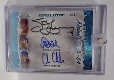 2019-20 LEAF SUPERLATIVE STEVE YZERMAN DOUG GILMOUR CHRIS CHELIOS AUTO 4/4