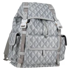 Christian Dior CD Diamond Backpack PVC Gray Auth 118893M