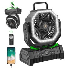 Rechargeable Camping Fan with LED Lantern, 20000mAh Auto-Oscillating